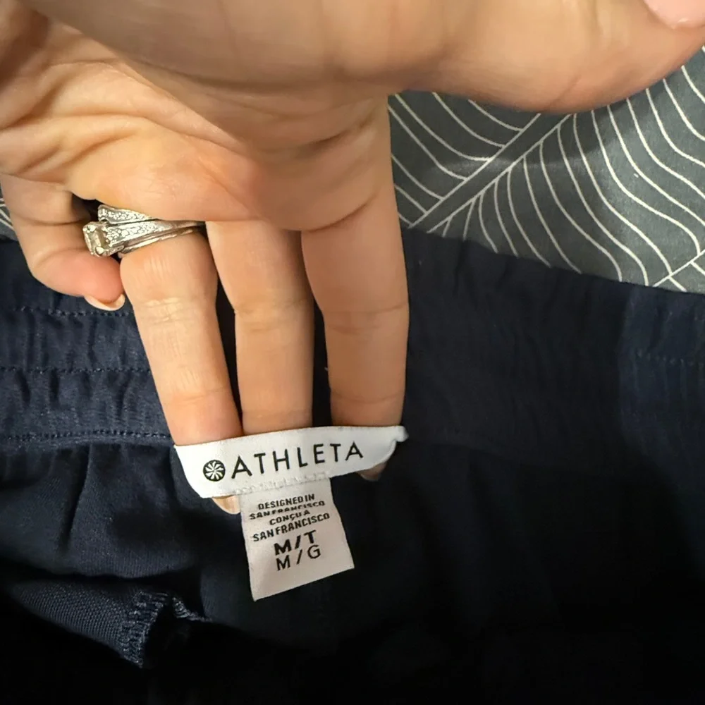 Athleta Tempo Mid Rise Wide Leg Track Pants Medium Tall - Picture 6 of 10